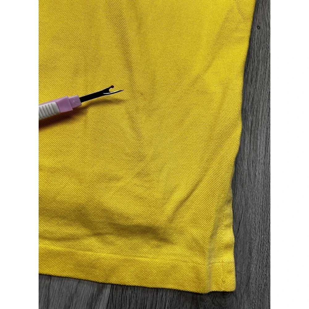 Vintage Ralph Lauren Polo Shirt Preppy Collared Pique‎ Knit Pastel Yellow Size L
